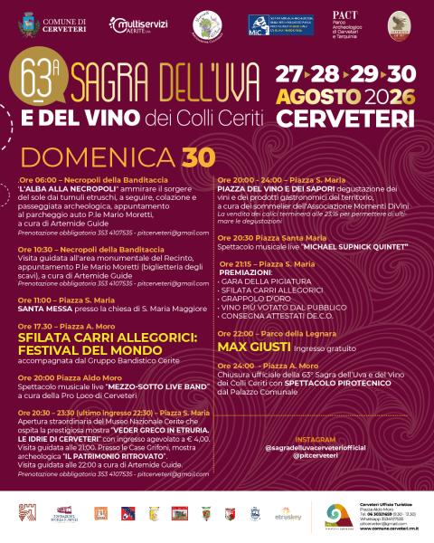 Sagra 2026 programma domenica 30