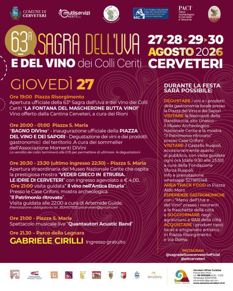 Sagra 2026 programma giovedì 27